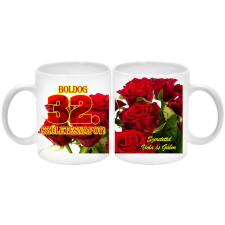 MariaKing Boldog születésnapot szívküldi rózsás Bögre (tetszőleges felirattal) bögrék, csészék