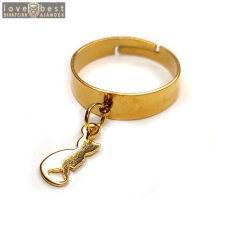 MariaKing Cicás charmos állítható méretű gyűrű, arany színű, választható szélességben gyűrű