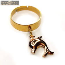 MariaKing Delfines charmos állítható méretű gyűrű, arany színű, választható szélességben gyűrű