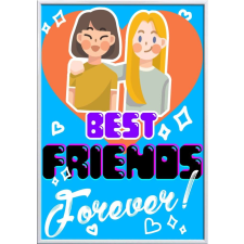 MariaKing Falikép – Best Friends Forever (Legjobb barátok örökké)... módosítható felirattal (fehér vagy fekete keret, A4 vagy A3 választható) grafika, keretezett kép