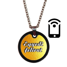 MariaKing Fotóvetítő, videóvetítő nyaklánc nagy medállal, egyedi felirattal – arany szín nyaklánc