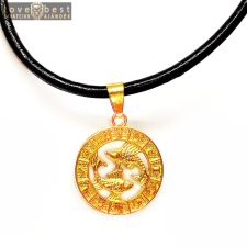 MariaKing Halak-Horoszkóp arany színű medál műbőr lánccal nyaklánc