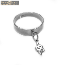 MariaKing Kígyós charmos állítható méretű gyűrű, ezüst színű, választható szélességben gyűrű
