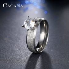 MariaKing Nemesacél gyűrű cirkónium kővel, ezüst színű, 10-es méret gyűrű