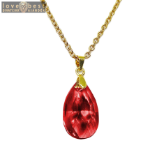 MariaKing Piros kristály csepp medál arany színű lánccal II. nyaklánc