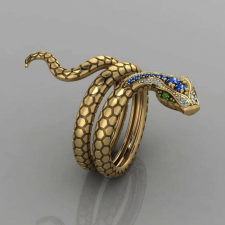 MariaKing Retró színes kristályos kígyós gyűrű, 8 gyűrű