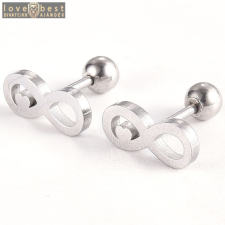 MariaKing Rozsdamentes acél végtelen és szív fülbevaló, 5x11x2 mm fülbevaló