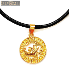 MariaKing Skorpió-Horoszkóp arany színű medál műbőr lánccal nyaklánc