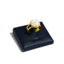 MariaKing Színes virágos üveglencsés gyűrű, választható arany és ezüst színben gyűrű