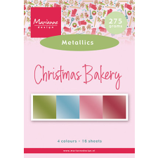 Marianne Design Christmas Bakery by Marleen - Metallics PapírkészletA5 Pretty Papers Bloc (16 ív) decoupage papír