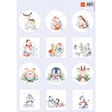 Marianne Design Minis - Merry Animals KivágóívA4 Cutting Sheet (1 ív) matrica