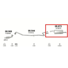  Marix K08-672 FORD kipufogó hátsó dob kipufogó alkatrész