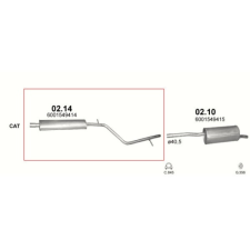 Marix Kipufogódob, közép, Dacia Logan 1.6, 2007-2013.08 (K02.14ALU) kipufogó alkatrész