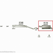 Marix Marix 17.13 kipufogó hátsó dob kipufogó alkatrész