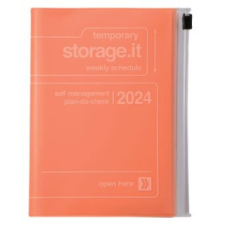  MARK'S 2023/2024 Taschenkalender A6 vertikal, Storage it, Orange naptár, kalendárium
