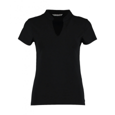 marka-logok-kicsi/kustom-kit.jpg Női csapott ujjú póló Kustom Kit Regular Fit Mandarin Collar Top XS/S (8/10), Fekete