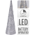 MÁRKA NÉLKÜL KARÁCSONYI FÉNY KÚP 38CM, MELEG FEHÉR 20 LED, EZÜST SZÍNŰ