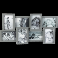 MÁRKA NÉLKÜL KÉPKERET 8 FOTÓNAK 60X33X3CM POLIPROPILÉN SZÜRKE SZÍNŰ fényképkeret