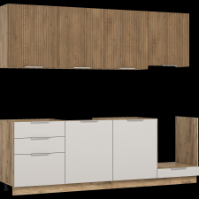 MÁRKA NÉLKÜL OSLO KONYHABLOKK 240CM ARANYTÖLGY-KASMÍR MUNKALAP NÉLKÜL bútor