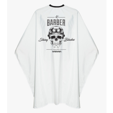 Marmara Barber - Barber Cape - Beterítőkendő (Skull White) fodrászkellék