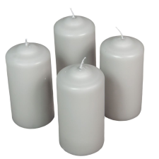  Mártott henger gyertya 60x120mm világos szürke 4db/csom (db ár) gyertya