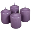  Mártott henger gyertya 60x80mm halvány lila 4db/csom (db ár)
