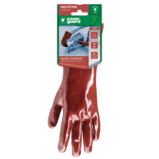  MÁRTOTT PVC KESZTYŰ, BORDÓ, S/L/O, 36CM