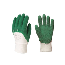  MÁRTOTT ZÖLD KREPP LATEX, ERŐS, ÉRDES, SZELLŐZŐ KÉZHÁT (8) védőkesztyű