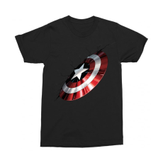 Marvel Amerika Kapitány férfi rövid ujjú póló - Shield Demage