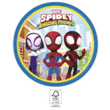 Marvel Spiderman, Pókember Spidey papírtányér 8 DARABOS, 23 cm FSC Nr2 party kellék