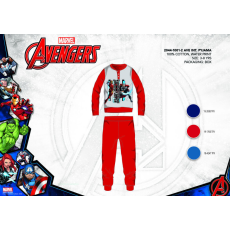 Marvel Téli pamut interlock gyerek pizsama - Bosszúállók - piros - 134