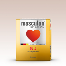 Masculan Gold arany színű, vanília illatú óvszer (3 db) óvszer