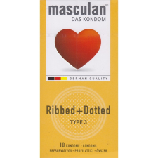 Masculan Ribbed+Dotted redőzött, rücskös felületű óvszer (10 db) óvszer