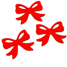  Masni szalagos fa piros 5cm 3db-os dekorációs kellék