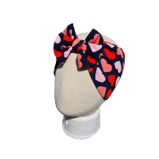  Masnis fejpánt, szíves, kék-rózsaszín babasapka, sál