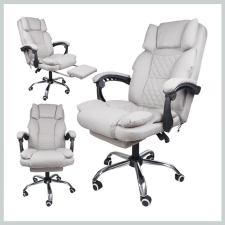  MASTER irodai forgószék lábtartóval és masszázsfunkcióval – szürke szövet KO32SZ forgószék