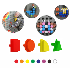 Masterkidz geometriás kiegészítők 8 színű, 256 darabos készlet STEM táblához puzzle, kirakós