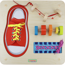  Masterkidz oktatási tábla - kézügyesség fejlesztő fűzős játék Montessori fajáték