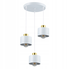 MasterLED Lampa Sufitowa Oprawa Wisząca 3x E27 Okrągła Biała Złota Elza Masterled világítás