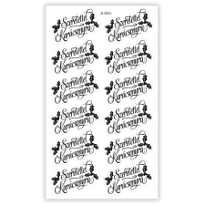  Matrica -Ajándékcsomagra matrica Szeretettel K. - átlátszó 12db/lap dekorációs kellék