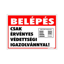 Matrica Belépés érvényes védettségi igazolvánnyal 11,5x16,5 cm "K" információs címke