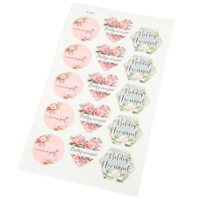  Matrica - Boldog névnapot 3 forma 4-5cm 15db/lap dekorációs kellék