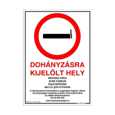 MATRICA DOHÁNYZÁSRA KIJELÖLT HELY FEHÉR PIROS A/4 ÚJ matrica
