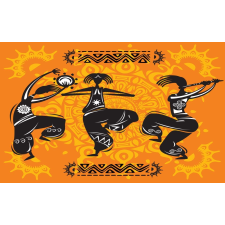  Matrica falfestmény Aficani táncosok, grafika, absztrakt2, 220 x 135 cm tapéta, díszléc és más dekoráció