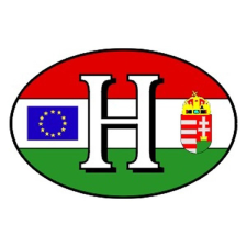 Matrica H betűs zászló fehér "B" információs címke