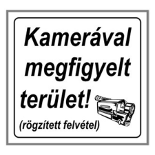 Matrica Kamerával megfigyelt terület fehér "A" információs címke
