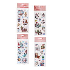  Matrica karácsonyi mintával ezüst glitteres 9x19cm dekorációs kellék