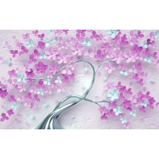  Matrica tapéta Absztrakt fa, lila, ezüst, 300 x 250 cm tapéta, díszléc és más dekoráció