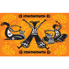  Matrica tapéta Aficani táncosok, grafika, absztrakt, 300 x 250 cm tapéta, díszléc és más dekoráció