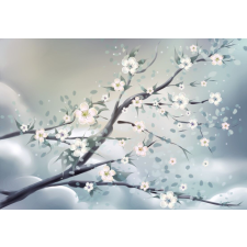  Matrica tapéta Cseresznyevirágok, Ázsiai művészet, 200 x 150 cm tapéta, díszléc és más dekoráció